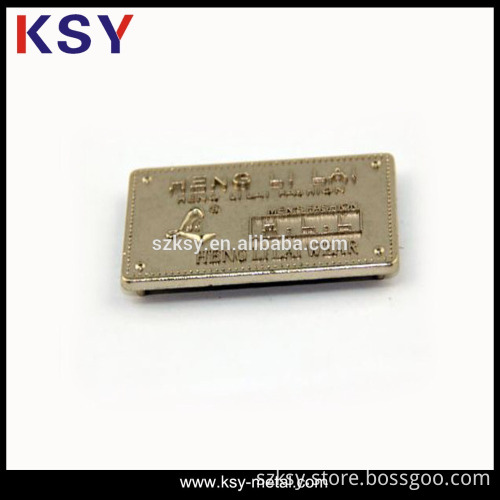 2015 fashion metal saw label for clothing